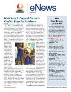 May[removed]Maui Arts & Cultural Center’s CanDo! Days for Students  T