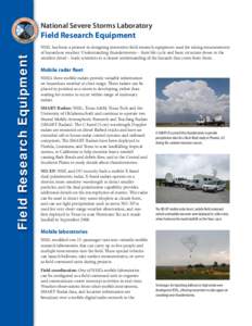 National Severe Storms Laboratory  Field Research Equipment Field Research Equipment N