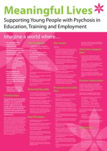 Meaningful Lives  Supporting Young People with Psychosis in Education, Training and Employment Imagine a world where… • Young people with