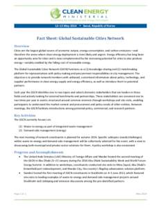 Fact Sheet: Global Sustainable Cities Network