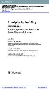 Cambridge University Press6 - Principles for Building Resilience: Sustaining Ecosystem Services in Social–Ecological Systems Edited by Reinette Biggs, Maja Schlüter and Michael L. Schoon Copyright Inf