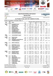 AUDI FIS SKI WORLD CUP[removed]Bormio (ITA) 3rd MEN’S DOWNHILL