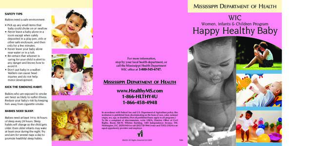 MISSISSIPPI DEPARTMENT SAFETY TIPS Women, Infants & Children Program  Happy Healthy Baby