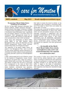 MIPC e-bulletin	  May, 2012 Re-opening of Beach Safety Zones to Vehicles by Linda Back