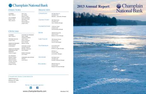 Champlain National Bank Directors CHAIRMAN