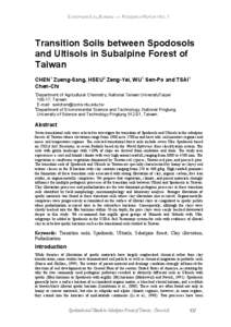 Transition Soils between Spodosols and Ultisols in Subalpine Forest of Taiwan
