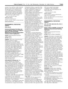 Notice of Data Availability on Spent Oil Shale From Above Ground Retorting Operations  
