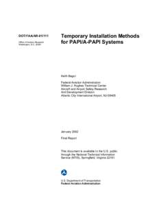 Temporary Installation Methods for PAPI/A-PAPI Systems