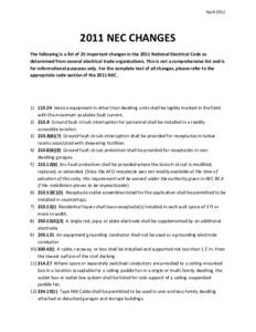 Electricity / Electric power distribution / Power cables / Electrical engineering / National Electrical Code / Arc-fault circuit interrupter / Distribution board / Ground / NEMA connector / Electromagnetism / Electrical wiring / Electrical safety