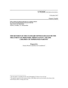 ___________________________________________ UNODC/CCPCJ/EGNGO.1 8 October 2013 Original: English OPEN-ENDED INTERGOVERNMENTAL EXPERT GROUP ON THE STANDARD MINIMUM RULES FOR THE