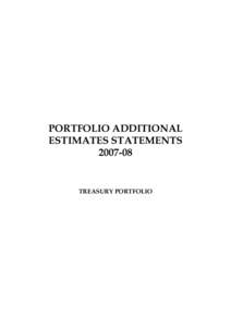 PORTFOLIO ADDITIONAL ESTIMATES STATEMENTS[removed]TREASURY PORTFOLIO