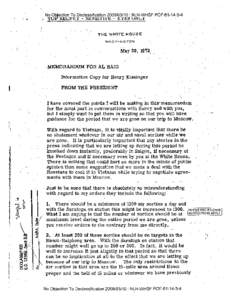 Memorandum for Al Haig, Information Copy for Henry Kissinger, From the President, [removed]