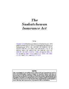 Saskatchewan Insurance Act