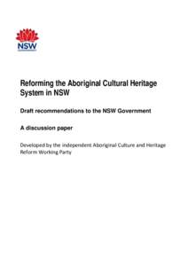 Draft recommendations to the NSW Government: A discussion paper