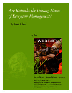 Are Rednecks the Unsung Heroes of Ecosystem Management? by Francis E. Putz u
