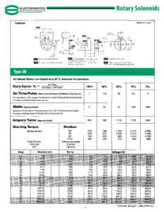 Rotary Solenoids Features K-6 K-8 K-4