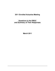 2011 Enrolled Actuaries Meeting