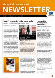 REGISTERED CHARITY NUMBERHappy Child International NEWSLETTER ISSUE 15