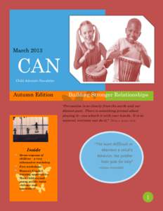 March[removed]CAN Child Advocate Newsletter  Autumn Edition