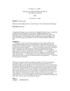 61 Ohio St. L.J. 665, * Copyright (c[removed]Ohio State Law Journal Ohio State Law Journal[removed]Ohio St. L.J. 665 LENGTH: 51825 words