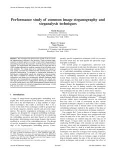 Journal of Electronic Imaging 15(4), [removed]Oct–Dec[removed]Performance study of common image steganography and