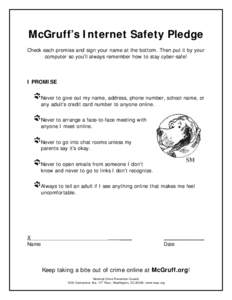 McGruff’s Internet Safety Pledge