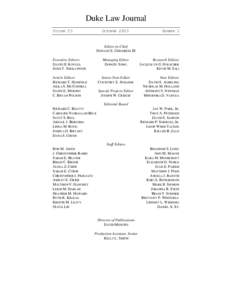 Duke Law Journal VOLUME 53 OCTOBER[removed]NUMBER 1