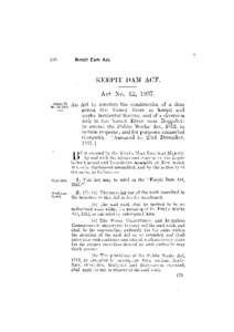 KEEPIT DAM ACT. Act No. 42, 1937. An Act to sanction the construction of a dam across the Namoi River at Keepit and works incidental thereto, and of a diversion weir in the Namoi River near Boggabri;