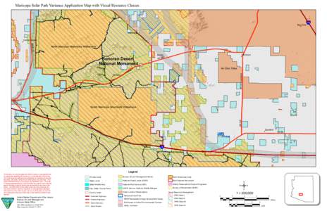 Maricopa Solar Park Variance Application Map with Visual Resource Classes  Bapchule ( !