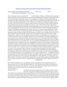 Southern Campaign American Revolution Pension Statements & Rosters Pension Application of Sterling Clack W240 Transcribed and annotated by C. Leon Harris Mary Clack