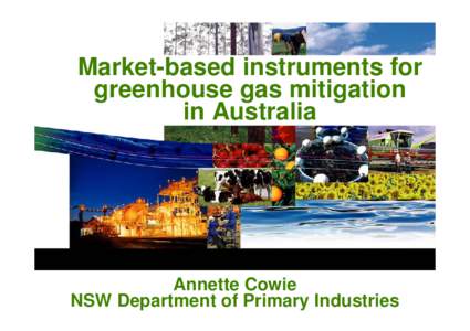 Market-based instruments for greenhouse gas mitigation in Australia Annette Cowie NSW Department of Primary Industries