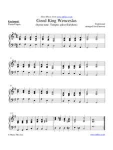 Sheet Music from www.mfiles.co.uk  Good King Wenceslas Keyboard: Piano/Organ