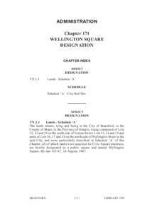 ADMINISTRATION Chapter 171 WELLINGTON SQUARE DESIGNATION CHAPTER INDEX Article 1