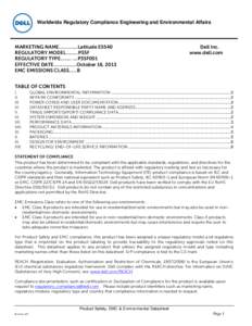 Electronics / Dell / Restriction of Hazardous Substances Directive / Packaging and labeling / Datasheet / Electromagnetic interference / CE mark / Comité International Spécial des Perturbations Radioélectriques / Technology / Electromagnetic compatibility / Environment