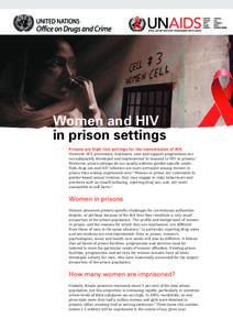 Women and HIV in prison settings Prisons are high-risk settings for the transmission of HIV. However, HIV prevention, treatment, care and support programmes are not adequately developed and implemented to respond to HIV 