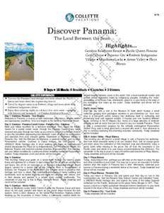 8178  Discover Panama: The Land Between the Seas  Highlights....