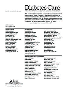 December 2014 Volume 37, Number 12  [T]he simple word Care may sufﬁce to express [the journal’s] philosophical mission. The new journal is designed to promote better patient care by serving the expanded needs of all 