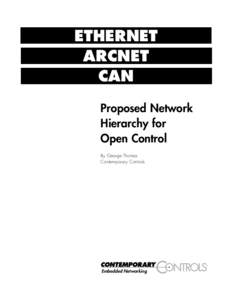 ETHERNET ARCNET CAN Proposed Network Hierarchy for Open Control