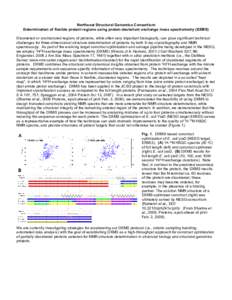 Northeast Structural Genomics Consortium Determination of flexible protein regions using proton-deuterium exchange mass spectrometry (DXMS) Disordered or unstructured regions of proteins, while often very important biolo