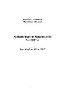 Australian Government Department of Health Medicare Benefits Schedule Book Category 2
