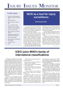 INJURY ISSUES MONITOR In this issue[removed]National Coronial Information System as an injury surveillance