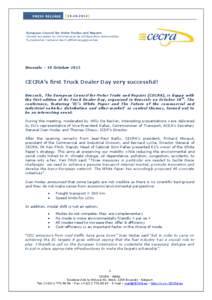 PRESS RELEASE[removed]European Council for Motor Trades and Repairs Conseil européen du Commerce et de la Réparation Automobiles
