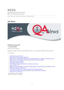 NZQA  New Zealand Qualifications Authority Mana Tohu Matauranga O Aotearoa Home > About us > Publications > QA News > QA News Issue 80