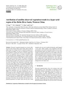 Hydrol. Earth Syst. Sci., 18, 3499–3509, 2014 www.hydrol-earth-syst-sci.netdoi:hess © Author(sCC Attribution 3.0 License.  Attribution of satellite-observed vegetation trend