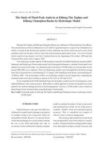 Kasetsart J. (Nat. Sci.) 39 : [removed])  The Study of Flood Peak Analysis at Khlong Tha Taphao and