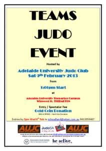 TEAMS JUDO EVENT Hosted by  Adelaide University Judo Club