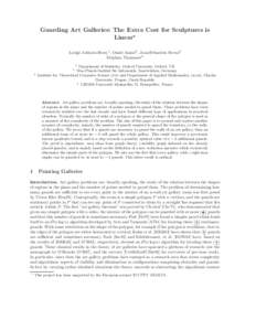 Guarding Art Galleries: The Extra Cost for Sculptures is Linear⋆ Louigi Addario-Berry1, Omid Amini2 , Jean-S´ebastien Sereni3 St´ephan Thomass´e4 1