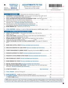 SCHEDULE A FORM 1040ME Attachment Sequence No. 4  ADJUSTMENTS TO TAX