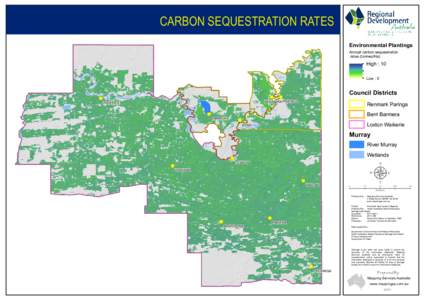 CARBON SEQUESTRATION RATES Environmental Plantings Annual carbon sequestration rates (tonnes/Ha)  High : 10