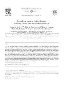 Journal of Human Evolution[removed]145e169  Dental use wear in extinct lemurs:
